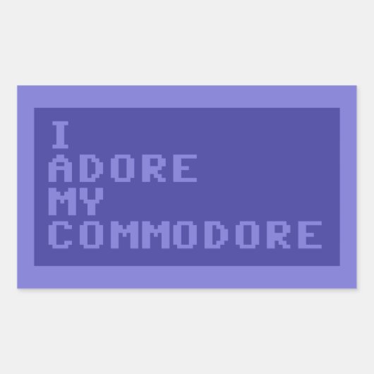 I Adore My Commodore (C64-Version) Rechteckiger Aufkleber (Vorderseite)