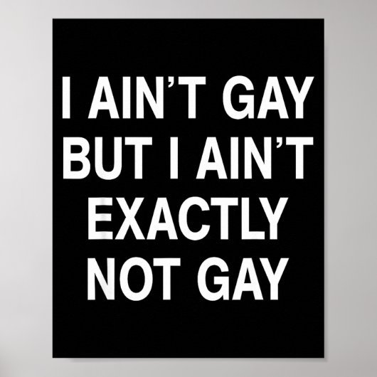 I Ain't Gay But I Ain't Exactly Not Gay  Poster (Vorne)