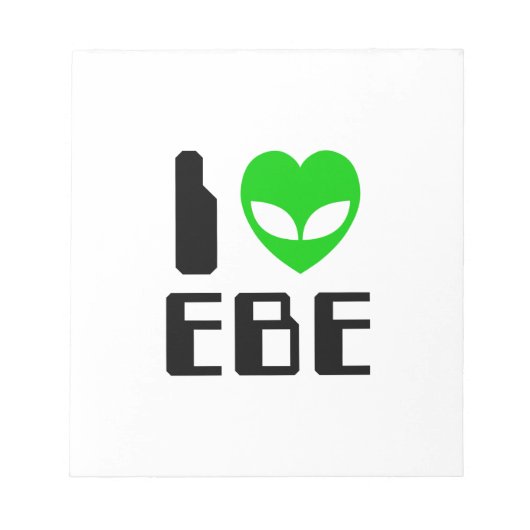 I Alien Heart EBE Notizblock (Vorderseite)