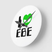 I Alien Heart EBE Runde Wanduhr (Winkel)