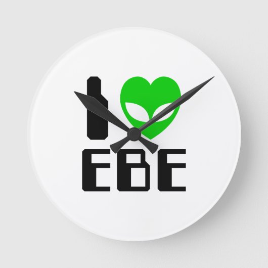 I Alien Heart EBE Runde Wanduhr (Vorderseite)