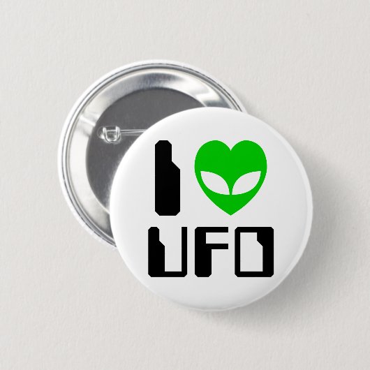 I Alien Heart UFO Button (Vorne & Hinten)