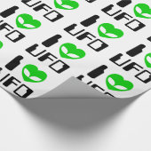 I Alien Heart UFO Geschenkpapier (Ecke)