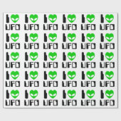 I Alien Heart UFO Geschenkpapier (Flach)