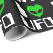 I Alien Heart UFO Geschenkpapier (Rolleneckpunkt)
