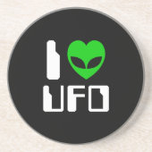 I Alien Heart UFO Getränkeuntersetzer (Vorne)
