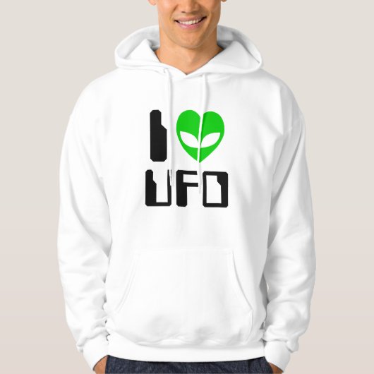 I Alien Heart UFO Hoodie (Vorderseite)