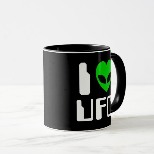 I Alien Heart UFO Kaffee Tasse (VorderseiteRechts)
