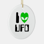 I Alien Heart UFO Keramik Ornament (Rechts)