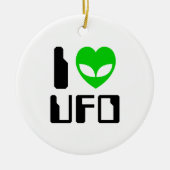 I Alien Heart UFO Keramik Ornament (Vorne)