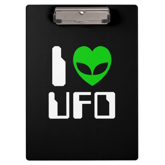 I Alien Heart UFO Klemmbrett (Vorderseite)