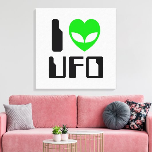 I Alien Heart UFO Leinwanddruck (Insitu (Wohnzimmer))