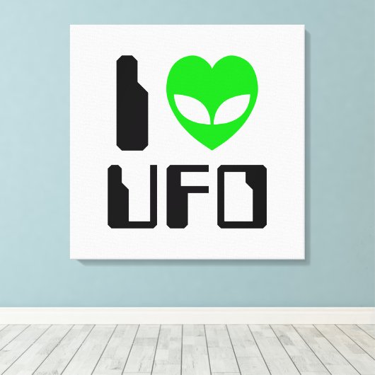 I Alien Heart UFO Leinwanddruck (Insitu (Holzboden))