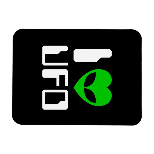 I Alien Heart UFO Magnet (Horizontal)