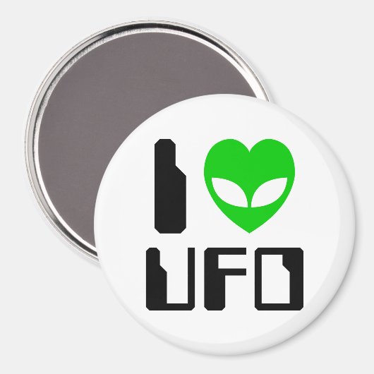 I Alien Heart UFO Magnet (Vorderseite/Rückseite)