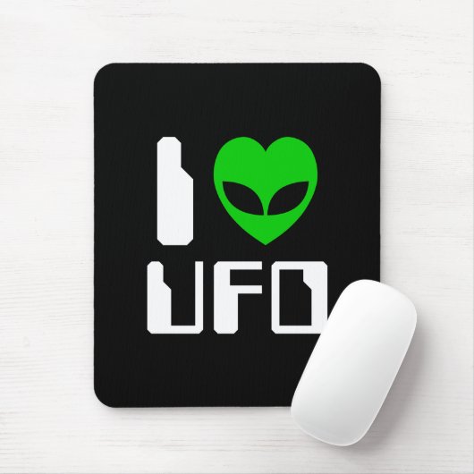 I Alien Heart UFO Mousepad (Mit Mouse)