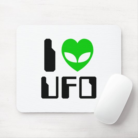 I Alien Heart UFO Mousepad (Mit Mouse)
