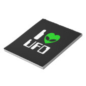 I Alien Heart UFO Notizblock (Rotiert)
