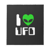 I Alien Heart UFO Notizblock (Vorderseite)