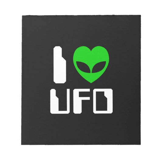 I Alien Heart UFO Notizblock (Vorderseite)