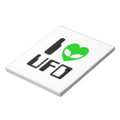 I Alien Heart UFO Notizblock (Rotiert)