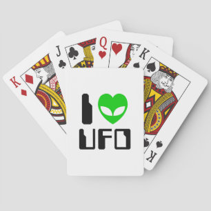 I Alien Heart UFO Spielkarten