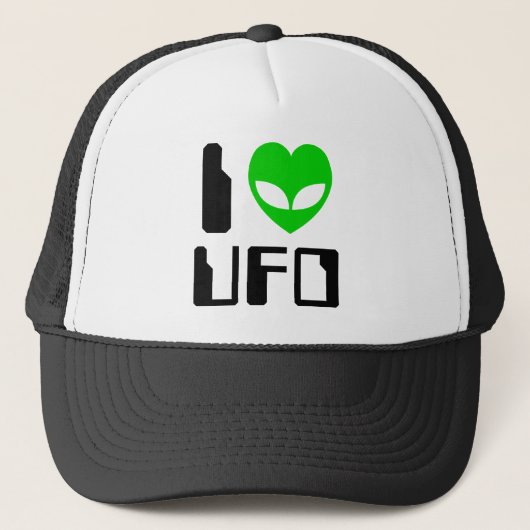 I Alien Heart UFO Truckerkappe (Vorderseite)