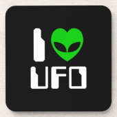 I Alien Heart UFO Untersetzer (Vorderseite)