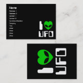 I Alien Heart UFO Visitenkarte (Vorne/Hinten)