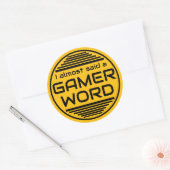 I almost said a gamer word yellow black runder aufkleber (Umschlag)