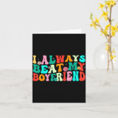I Always Beat My Boyfriend Funny Relationship Vale Karte (Gelbe Blume)