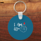 I Am 49 Plus 1 Middle Finger Funny 50th Birthday W Schlüsselanhänger (Vorderseite)
