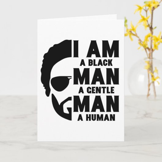 I Am A Black Man Afro Beard Father's Day Karte (Gelbe Blume)