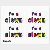 I Am A Clown Rechteckiger Aufkleber (Blatt)