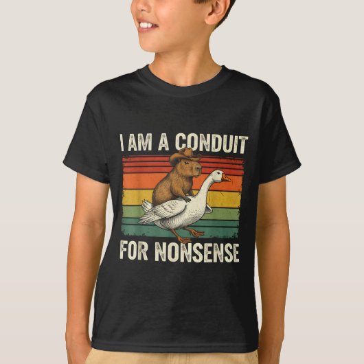 I Am A Conduit For Nonsense Funny Capybara Goose M T-Shirt (Vorderseite)