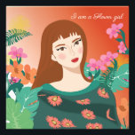 I am a flower girl Fotodruck<br><div class="desc">Add a touch of warmth and floral charm to your space with this beautiful “Flower Girl” aesthetic poster. The illustration features a stylish girl surrounded by vibrant botanical flowers and lush greenery, creating a soft boho-inspired atmosphere. With warm sunset tones and a modern minimalist illustration style, this artwork is perfect...</div>