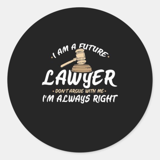 I Am A Future Lawyer Runder Aufkleber (Vorderseite)
