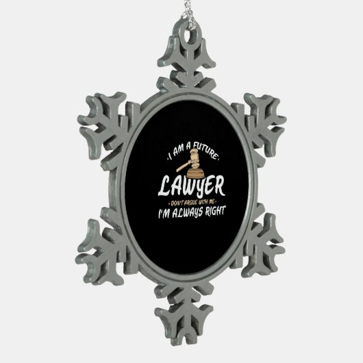 I Am A Future Lawyer Schneeflocken Zinn-Ornament (Links)
