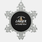 I Am A Future Lawyer Schneeflocken Zinn-Ornament (Vorderseite)