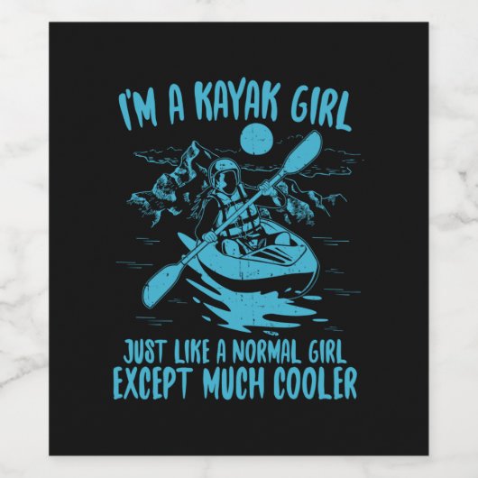 I Am A Kayak Girl Weinetikett (Einzelnes Label)
