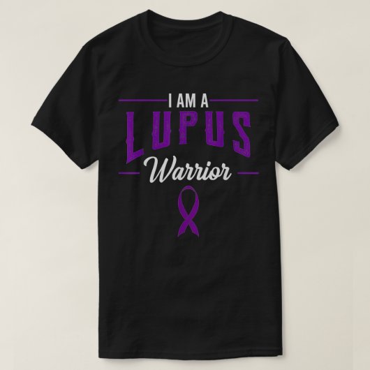 I Am A Lupus Warrior Purple Awareness Ribbon Butte T-Shirt (Design vorne)