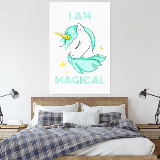 I am a magical shining blue unicorn leinwanddruck (Insitu (Schlafzimmer))