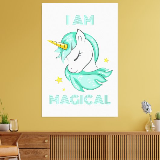 I am a magical shining blue unicorn leinwanddruck (Insitu (Wohnzimmer))