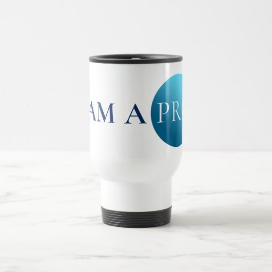 I AM A PRO | Bold Minimalist Blue Circle Mug Reisebecher (Mittel)