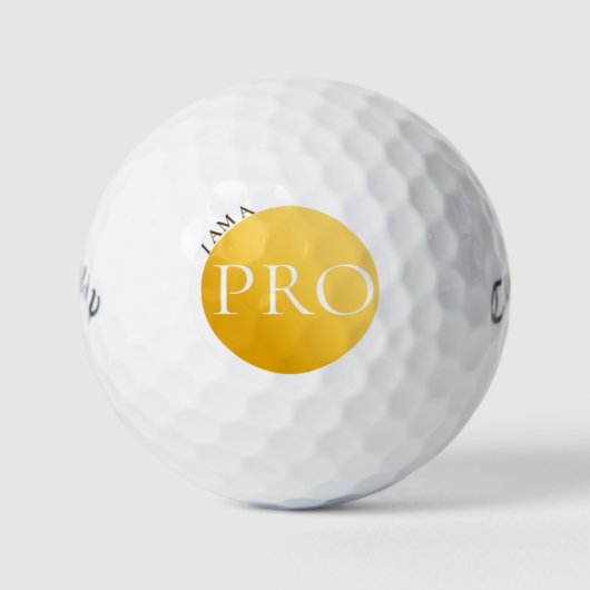I AM A PRO | Custom Golden Golf Ball (Vorderseite)
