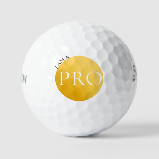I AM A PRO - Custom Golden Golf Ball (Vorderseite)