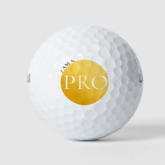 I AM A PRO | Custom Golden Golf Ball (Vorderseite)