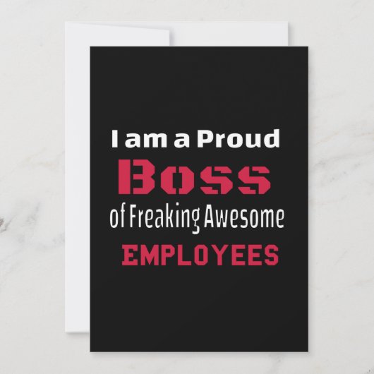 I am a Proud Boss of Freaking Awesome Employees Dankeskarte (Vorderseite)