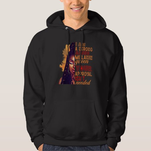 I am A Strong Aries Melanin Queen Zodiac Black Wom Hoodie (Vorderseite)