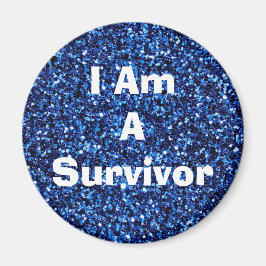 I Am a Survivor Behauptung Blue Magent Magnet